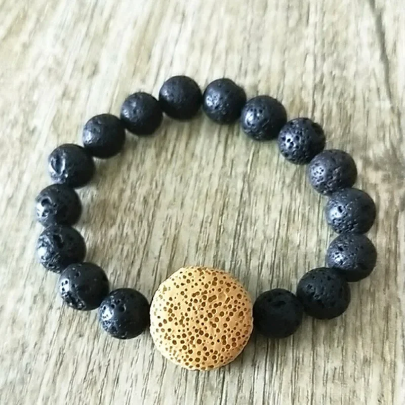 10mm Colorful Round Lava Stone Essential Oil Diffuser Bracelet 10mm Volcanic Aromatherapy Jewelry Rock  Men Women Bracelets