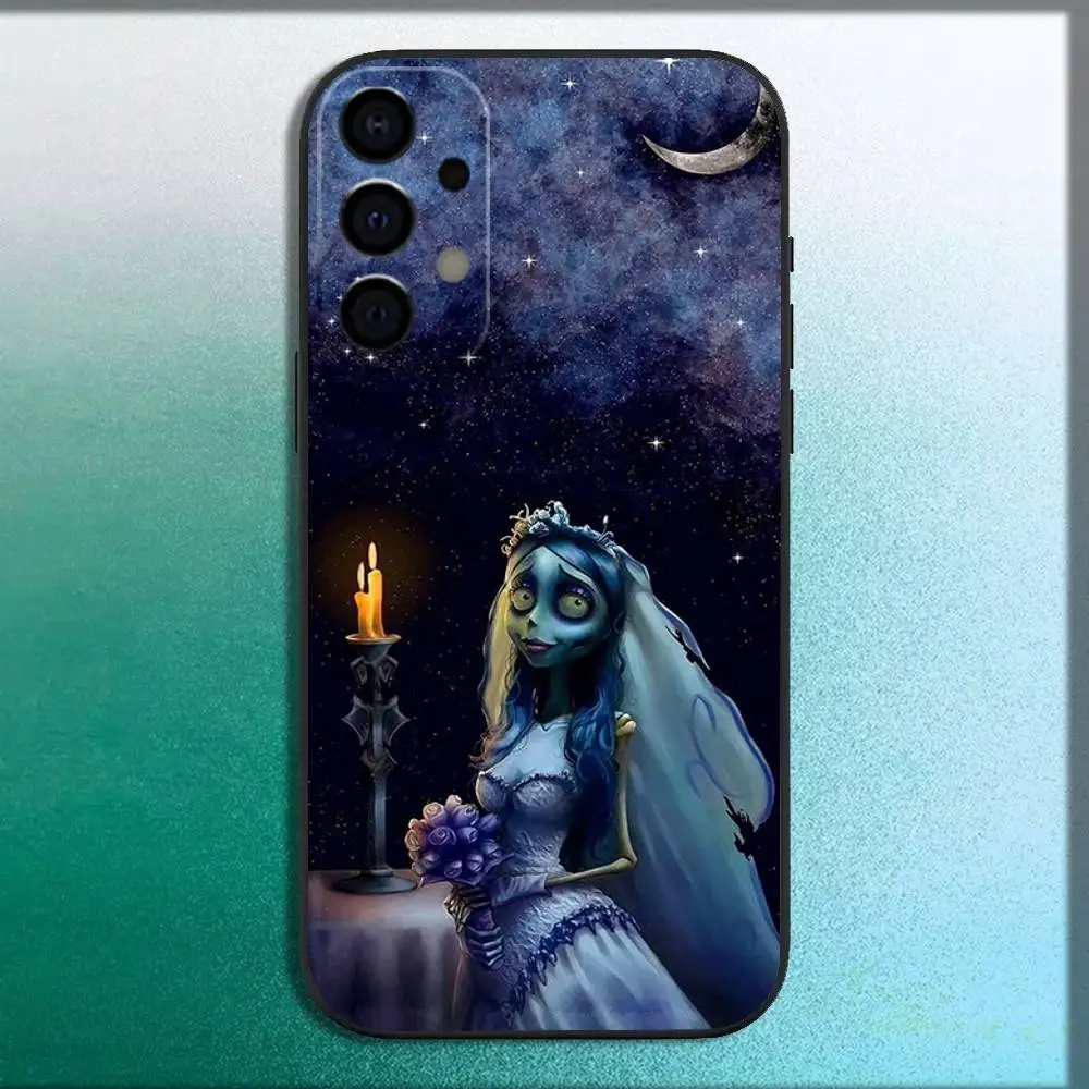 حافظة هاتف C-Corpse Movie Bride E-Emily لهاتف سامسونج جالاكسي A73,72,71,A52,51,40,41,A22,A32,31,A13,12,Note20 غلاف أسود ناعم