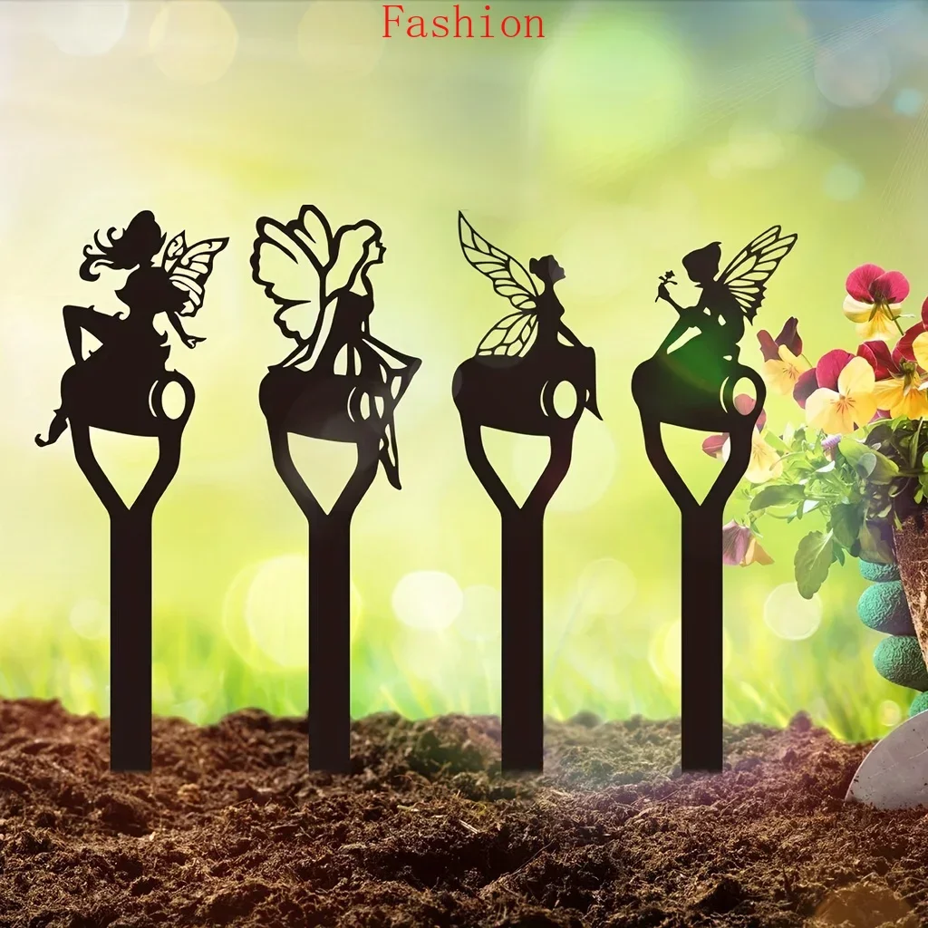 

Rustic Garden Decoration Small Fairy Garden Stake Elf on A Spade Wall Art Home Decoration Yard Garden Party Decor Wall Decorat