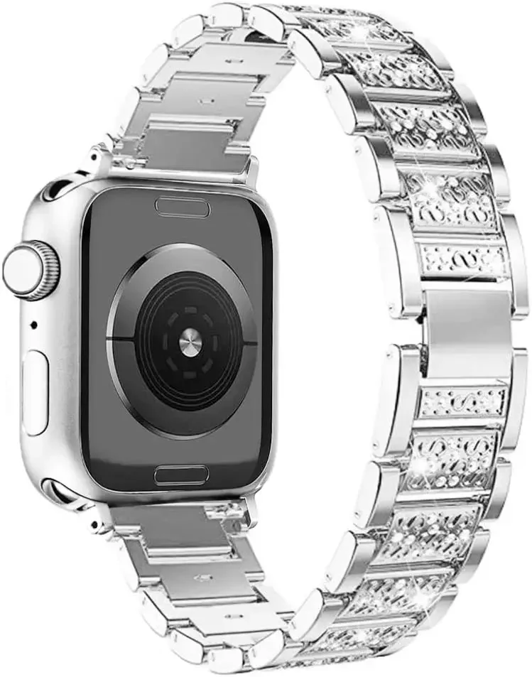 معدن الماس حزام ل سوار ساعة يد آبل 46 مللي متر 45 مللي متر 41 مللي متر 44 مللي متر 42 مللي متر 49 مللي متر سوار معصمه كوريا ل iWatch الترا 10 9 8 7 6 5 4 #3