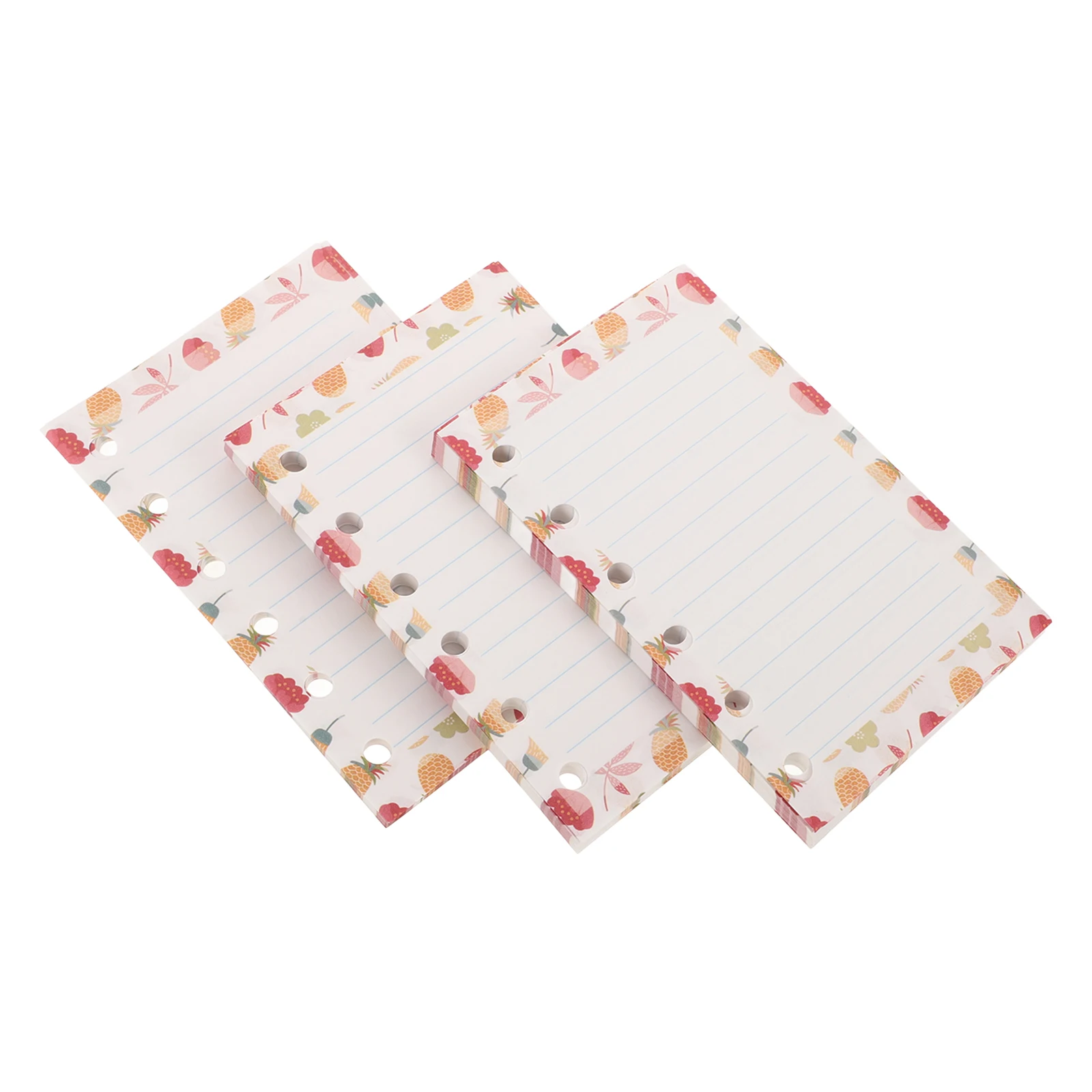 

3 pcs 6 Hole Loose-leaf Paper Horizontal Grid Colorful Simple Notebook Papers Environmentally Friendly for Home
