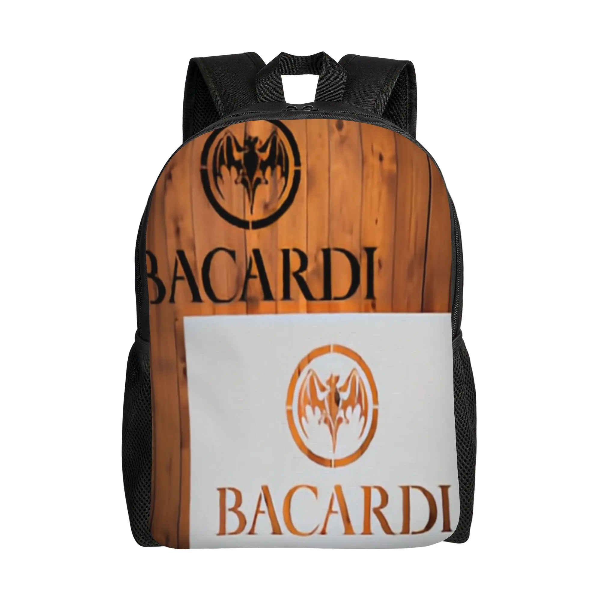 

Рюкзак bBacardi с логотипом в виде летучей мыши, деревянный и белый, модный школьный рюкзак bBacardi для студентов, вместительный, к началу учебного года
