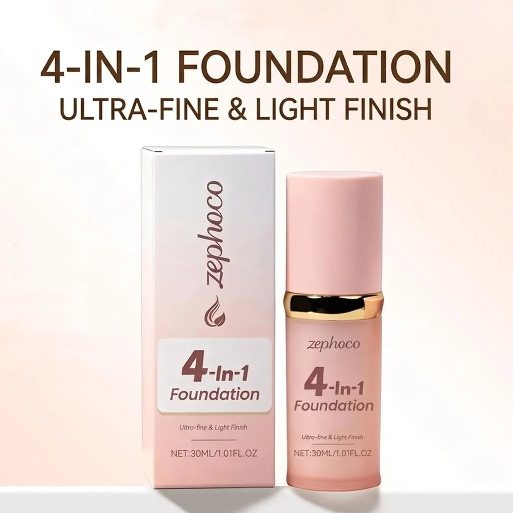 Color Changing Foundation 4 In 1 Moisturizer Longwearing Waterproof Concealer Even Skin Toning Sunscreen Spf 30 Whitening Makeup