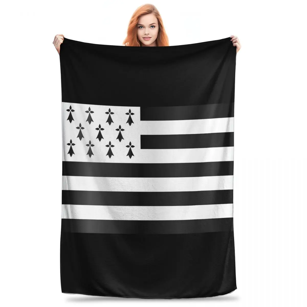 Drapeau Breton Blanket Fleece Portable Throw Blankets Sofa Throw Blanket For Couch Bedding Office Throws Bedspread Quilt