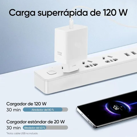 Зарядное устройство Realme 120W EU SUPERVOOC, быстрый адаптер с кабелем Type-C, совместимо с iPhone, iPad, OPPO/OnePlus