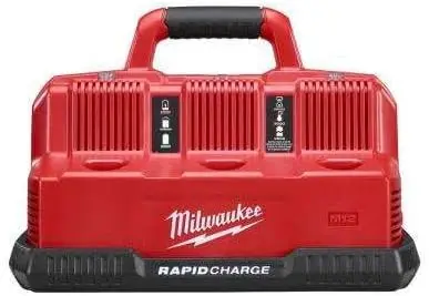 Milwaukee M12 and M18 12-Volt/18-Volt Lithium-Ion Multi-Voltage 6-Port Sequential Rapid Battery Charger (3 M12 and 3 M18 Ports)