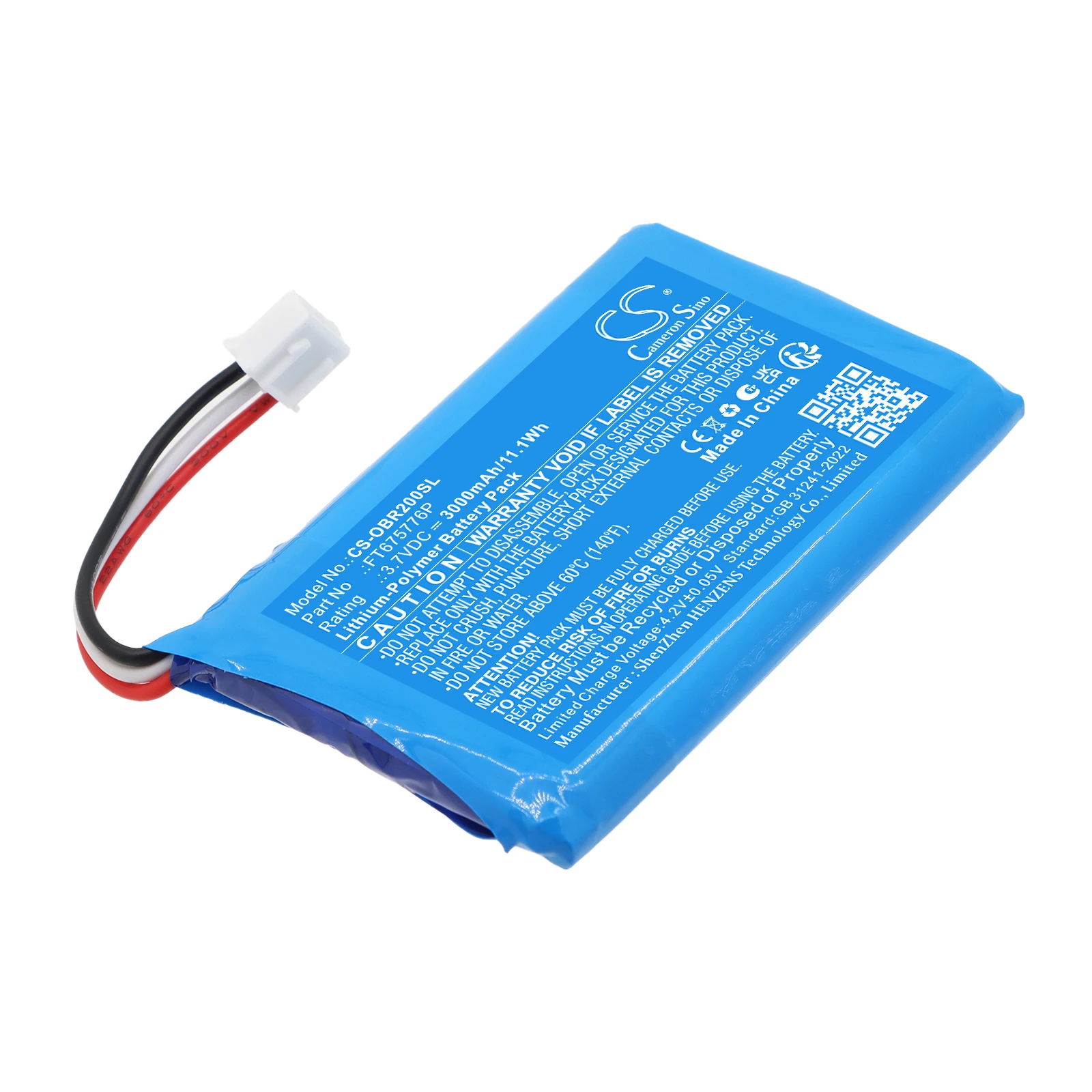 Replacement 3.7V 3000mAh Battery FT675776P for Orbit Reader 20