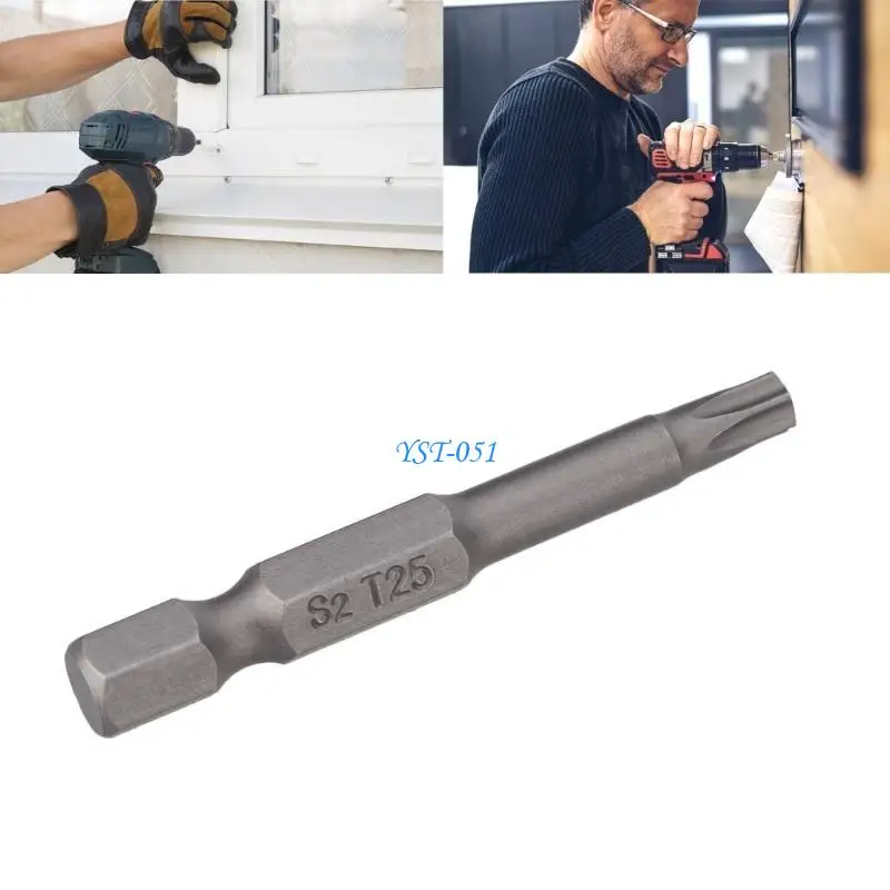 

E15A Steel 50mm Long Screwdriver Bit 1/4" Hexagons Handle T25