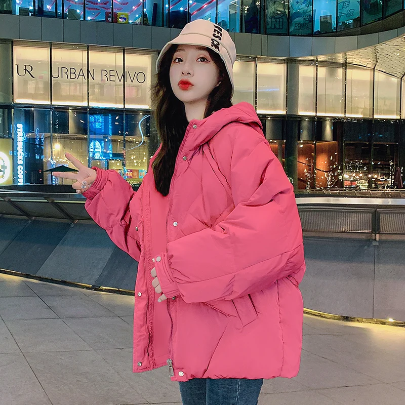 

2023 New Winter Short Down Cotton Jackets Women's Clothing Korean Loose Outerwear Autumn Winter Coats Girls Parkas Tops jp252