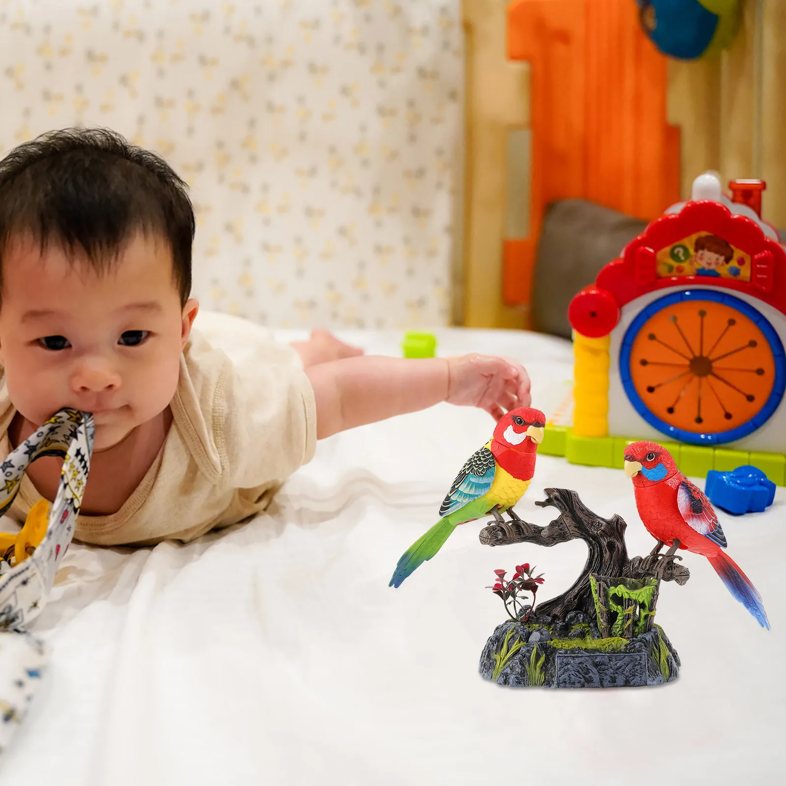 

1Set Recording Talking Parrot Excellent Texture Comfortable Hand Feeling Talking Bird Imitate Voice Singing Sound Desktop Decor