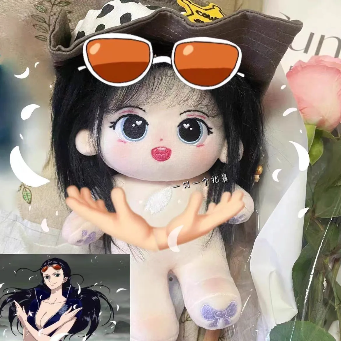 20cm Nico Robin Dress-up Doll Toys Anime Peripheral Cotton Stuffed Kawaii Puppet Gifts For Boys Girls Collectibles Birthday Gift