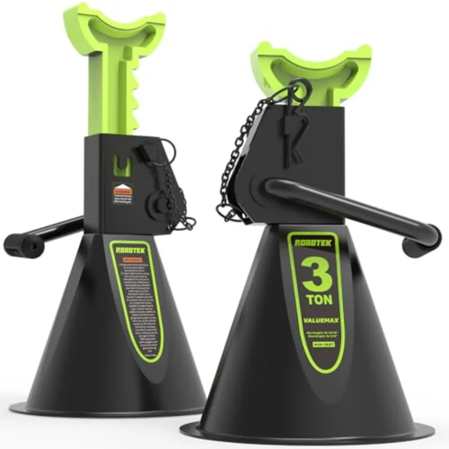 

Jack Stands, 3 Ton 6, 000 lbs Heavy Duty Car Jack Stands with Seamless Round Steel Base, Black, Double Locking Adjustable 10.8-