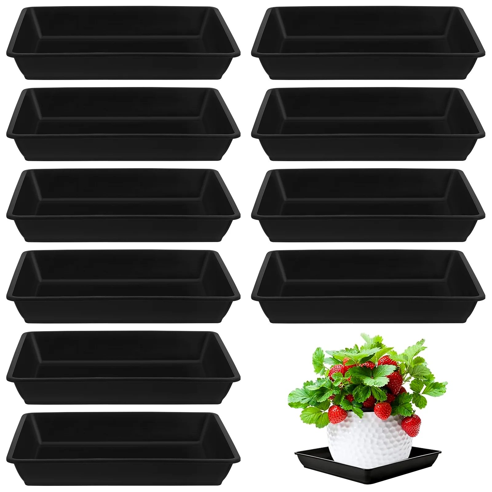 12 Pcs Flower Pot Tray Outdoor Plants Bonsai Plates Flowerpot Bottom Trays Round Water for Plastic Holders Holding