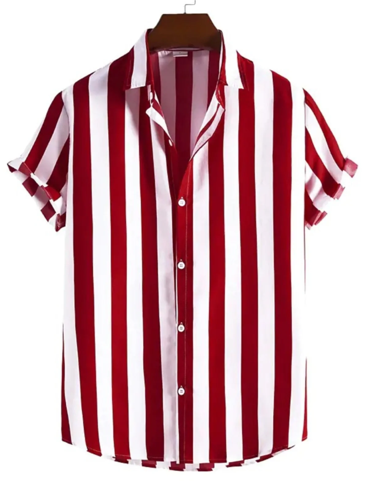 

Striped ort Sve irt Single Breasted Classic Fit Youthful Sle Summer Faion Casual Wear Stand Size Other Material