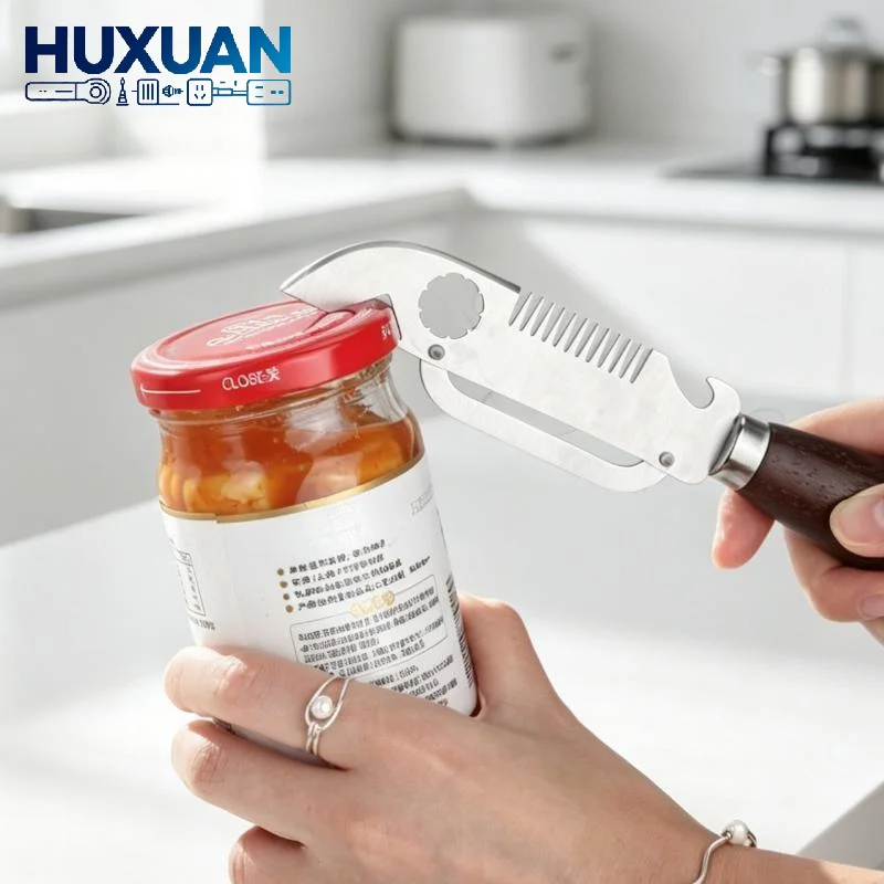 Stainless Steel Multi-functional Peeler with Built-in Bottle Opener Ergonomic Handle for Fruit Vegetable Kitchen Daily Cooking