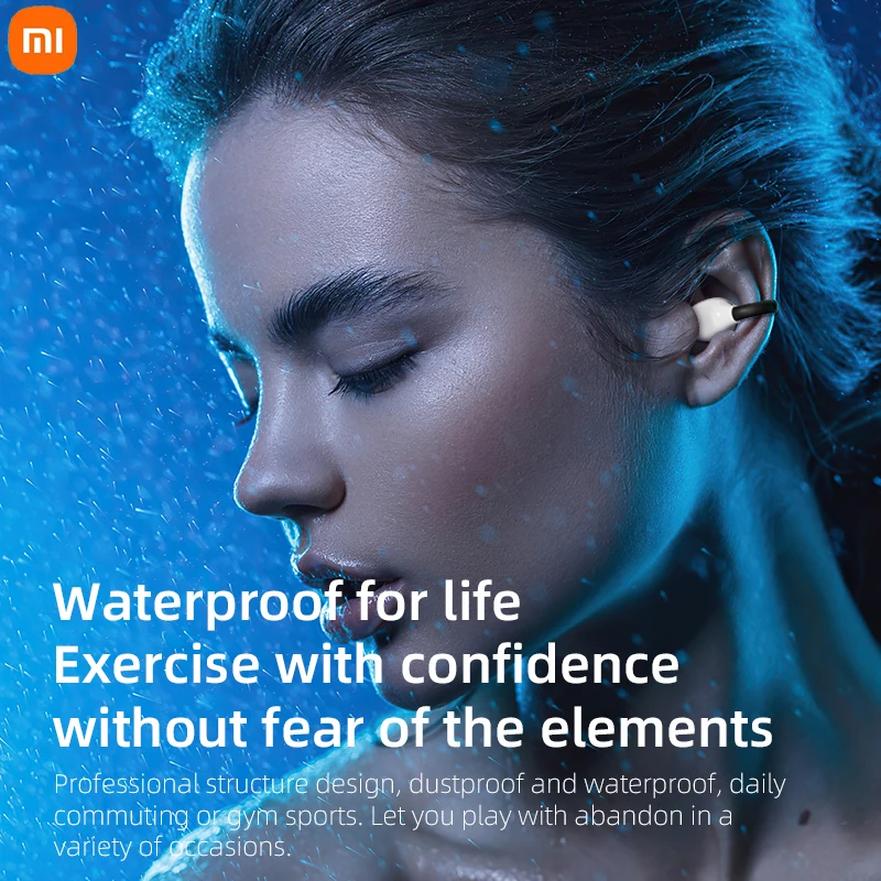 XIAOMI Ambi Ear Clip Wireless Headset Bone Conduction Earbud TWS Bluetooth Headphones Noise Reduction Waterproof Gaming Earphone