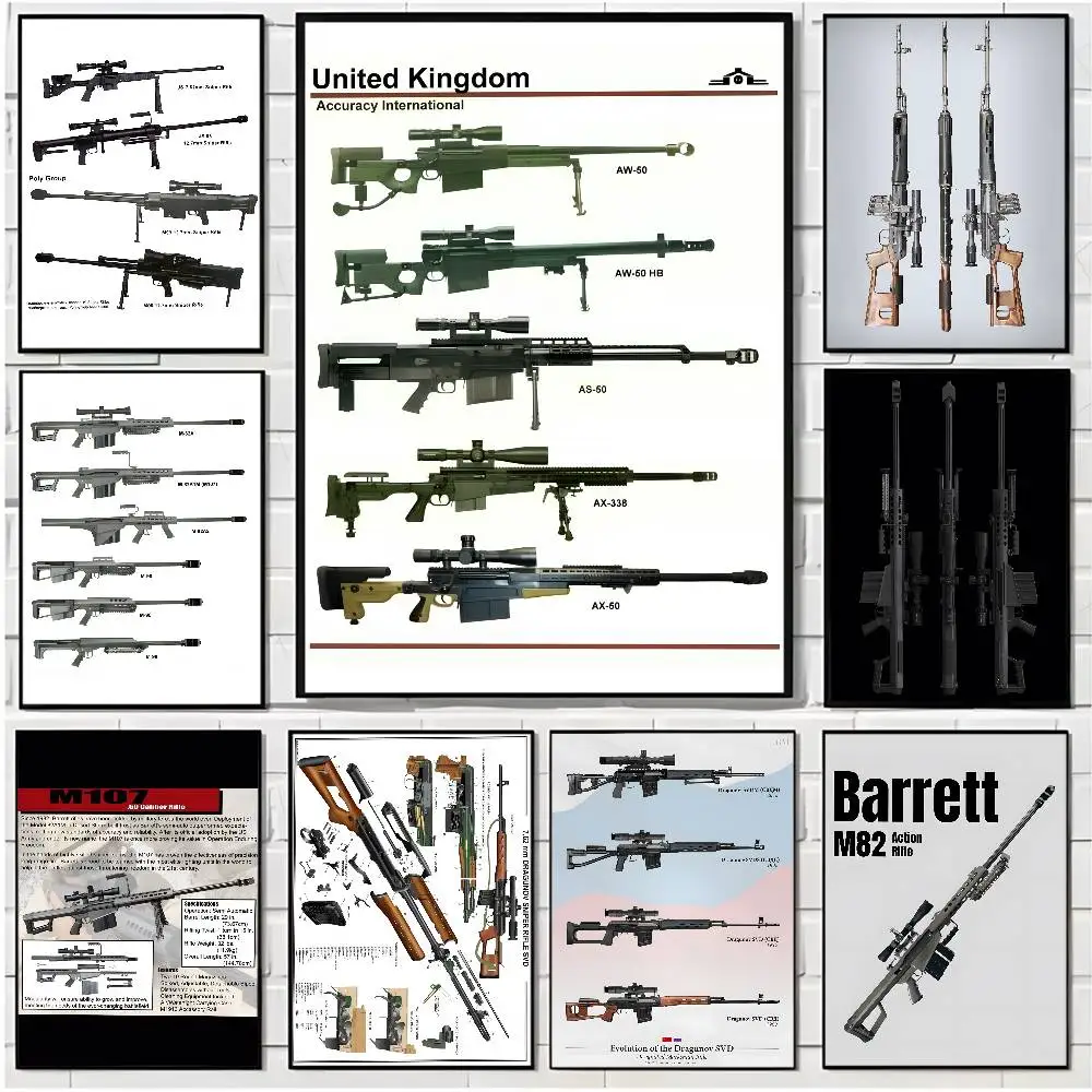 

Cool classic sniper rifle Poster HD art sticky wall waterproof home living room bar office aesthetic decoration
