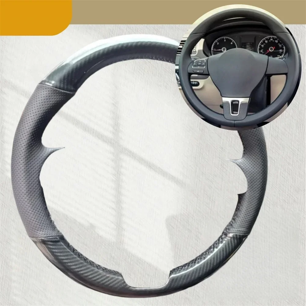 

DIY Car Steering Wheel Cover Carbon Fiber Leather For Volkswagen VW Tiguan Lavida Passat B7 Jetta Mk6 MK5 Car Accessories