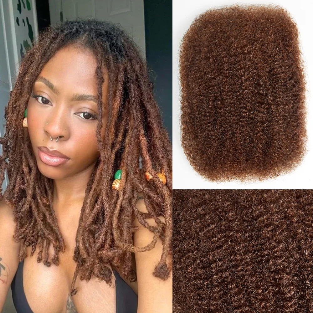 Losse Afro Kinky Krullend menselijk haarextensies voor vlechten, dreadlock, haakmicrofoonvlecht 50 g/pak dames