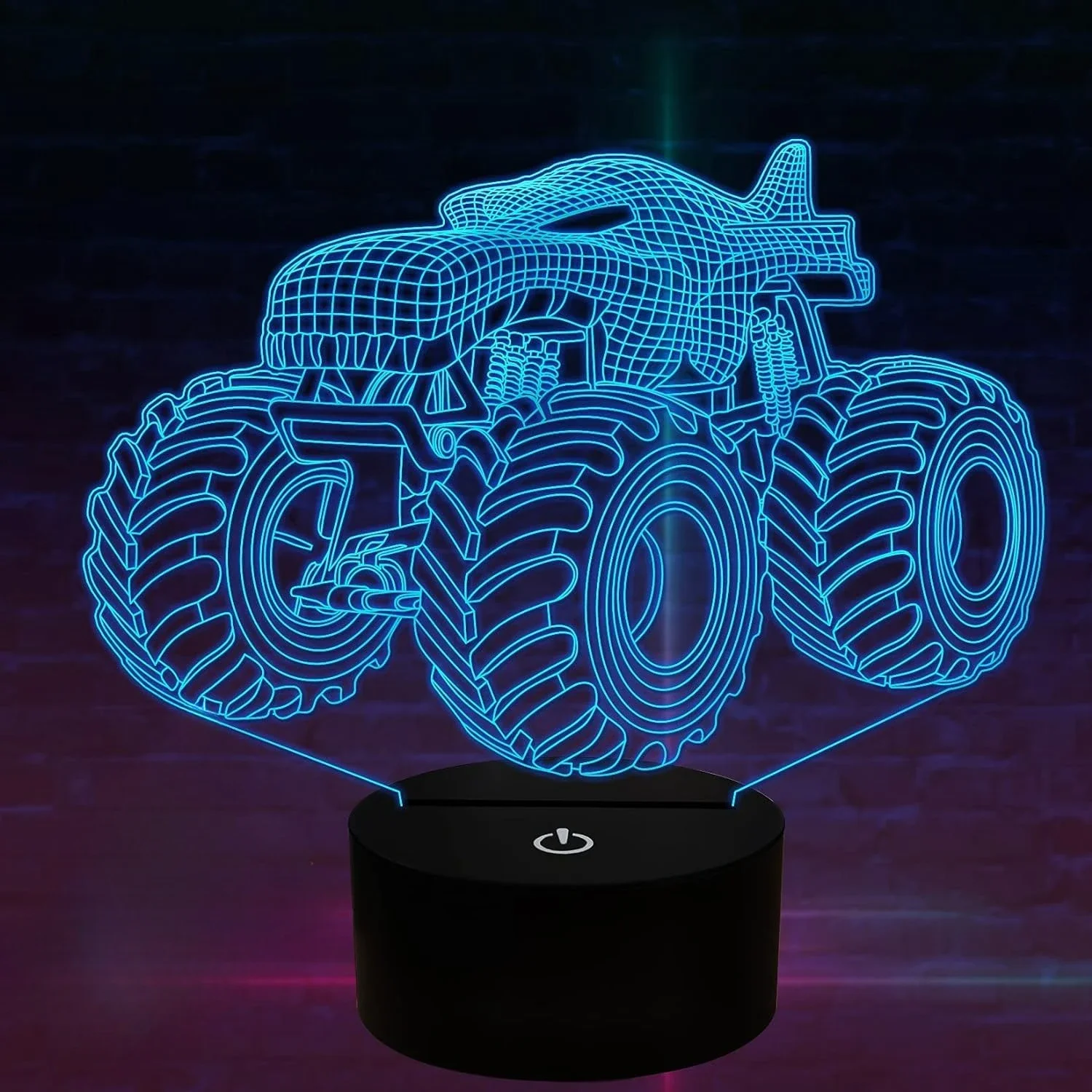 Nighdn-Monster Truck Veilleuse 3D pour Chambre d'Enfant, Lampe de oral et Icidal LED, Cadeaux de Noël et d'Anniversaire pour Bol Garçons et Hommes, 7 Couleurs