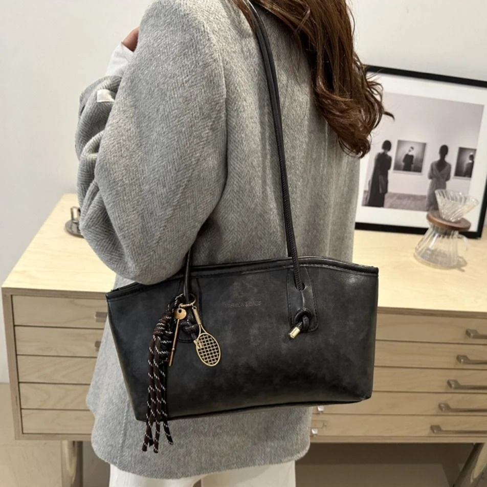 

Fashion PU Leather Tote Bag Y2k Luxury Shoulder Bags Casual Commute Hand Bags Outdoor