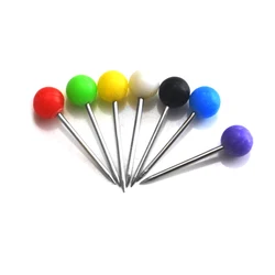 50PCS/Bag Colorful Plastic Fishing Pin Position Mark Bead Needle Pin Dia. 4MM for Fishing Line Wire Fishing Tackle Accessory