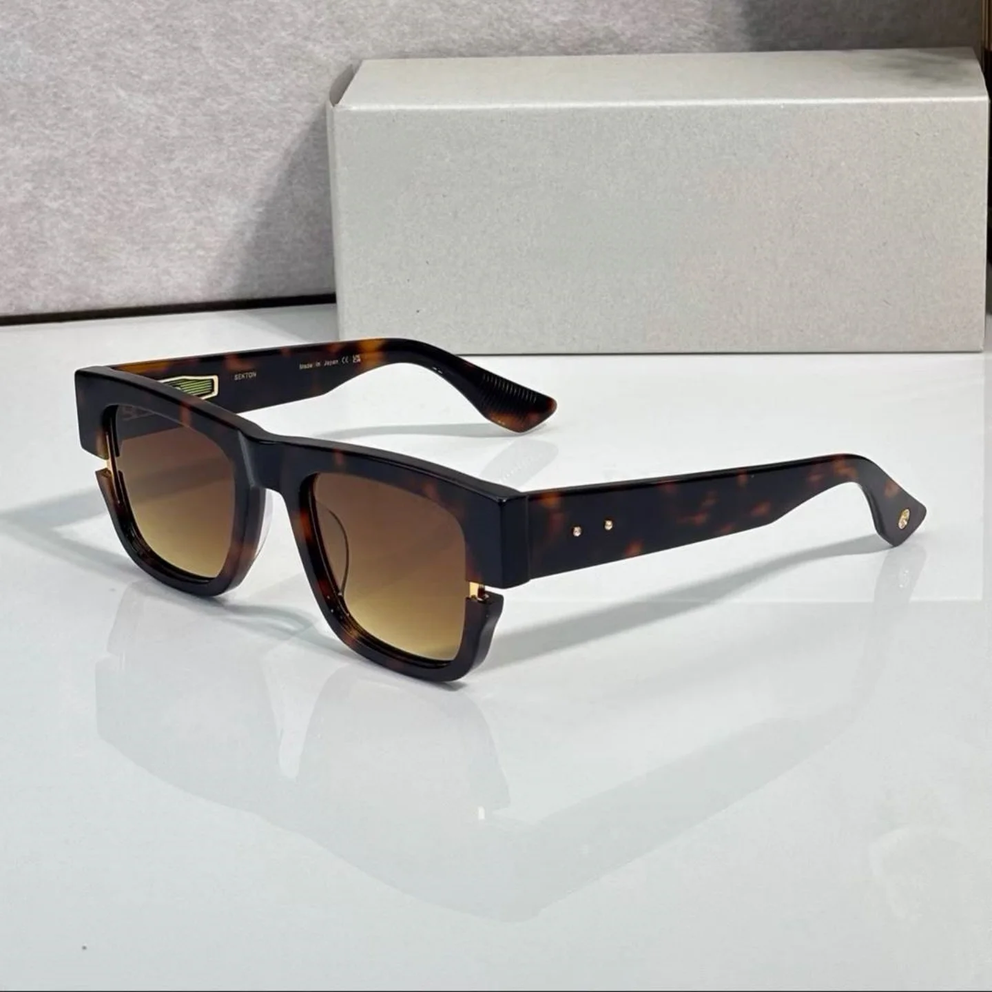 Vintage Classic Acetate Sunglasses Retro Fashion Square Frame High Quality UV400 Unisex Outdoor Camping Fishing Travel Shades
