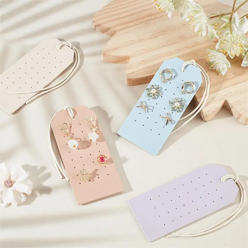 

Jewelry Ear Stud Collection Travel Storage Card Multi Hole Earring Display Board Portable PU Leather Earring Holder