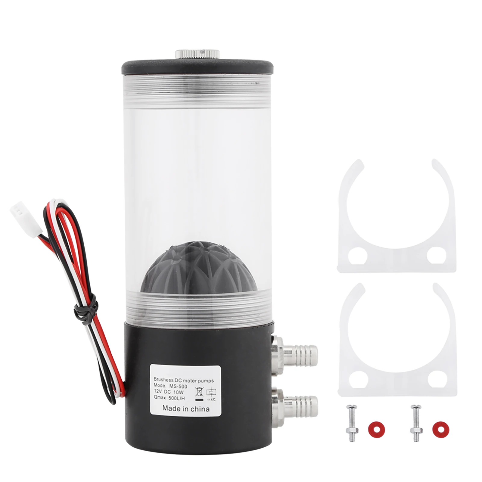 Details about  500L/H 10W DC 12V CPU CO2 Cooling Water cooler Pump Tank Heat Exchanger Mute