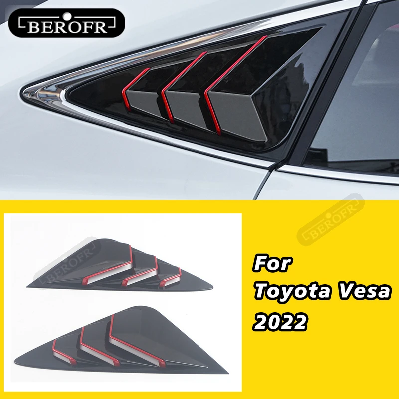 Rear Window Louver Spoiler Vents Cover Trim For Toyota Vesa 2022 ABS Black / Carbon Fiber Look Accessories