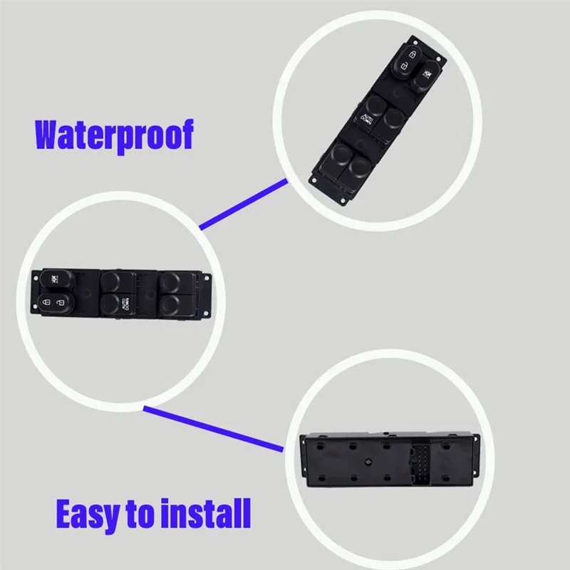 

L37A-Car Front Left Side Electric Power Master Window Lift Control Switch 93570-1R210 For Hyundai Accent 2015-2017 LHD