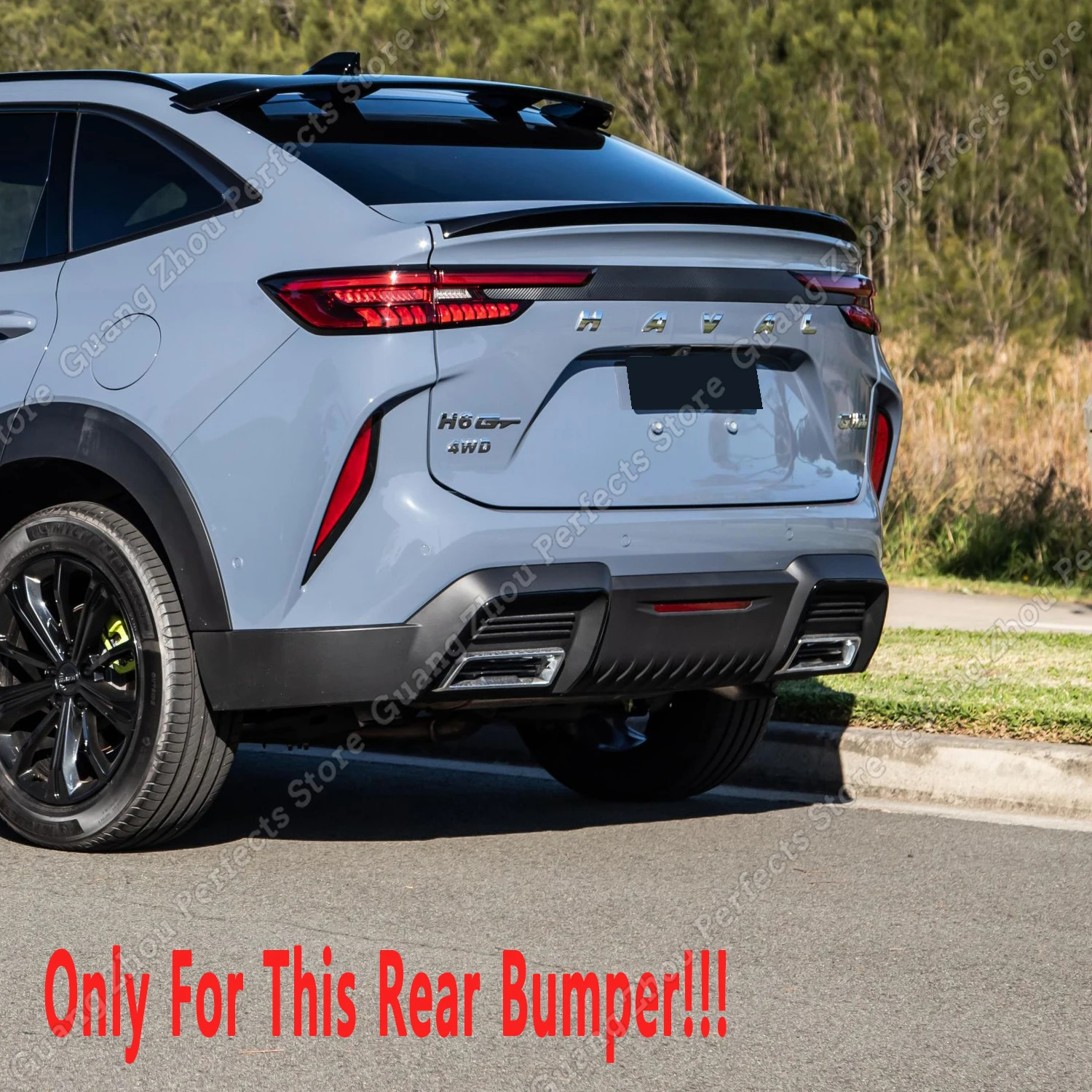 For Haval H6 GT Rear Bumper Diffuser Lip Side Splitters H6 Coupe 2WD 4WD PHEV AWD 2020-2024 Rear Bumper Diffuser Bodykits Tuning