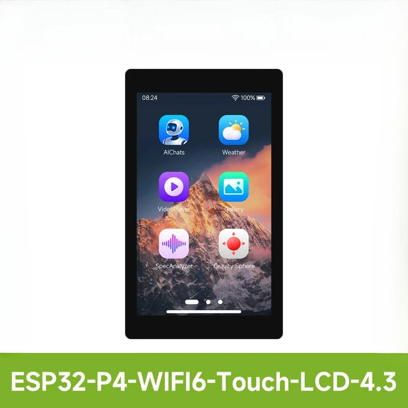 Waveshare ESP32-P4-WIFI6 4.3inch Development Board, 480 × 800 Resolution, 5-Point, Onboard Audio Codec Chip Wi-Fi 6 BLE 5