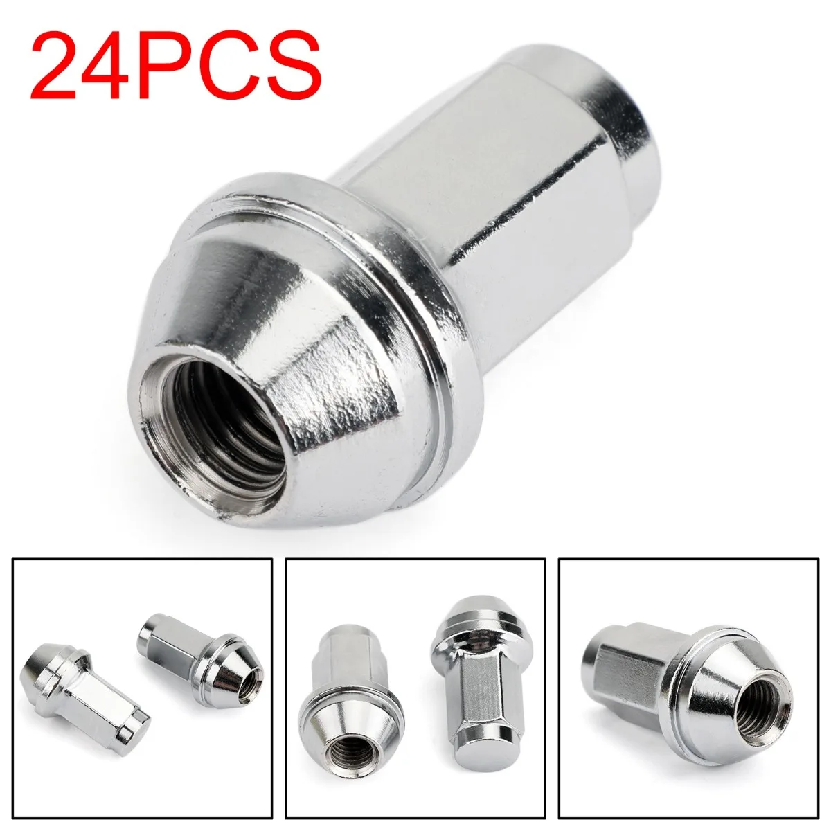 24pcs Set 14x2 Car Carbon Steel Lugs Nuts 4L3Z-1012-A Replacement Accessories Fit For Ford F150 Expedition 2004-2014