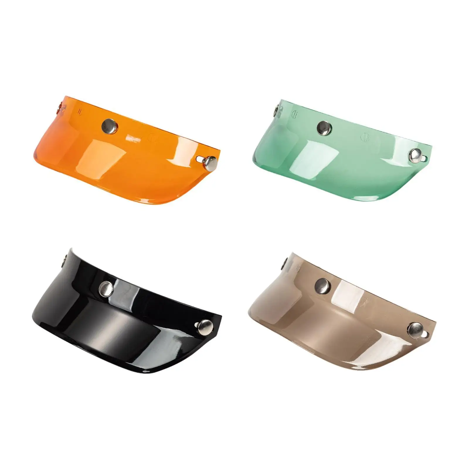 Motorcycle Helmet Visor Peak Shield Easy Installation 3 Snap Sun Protection