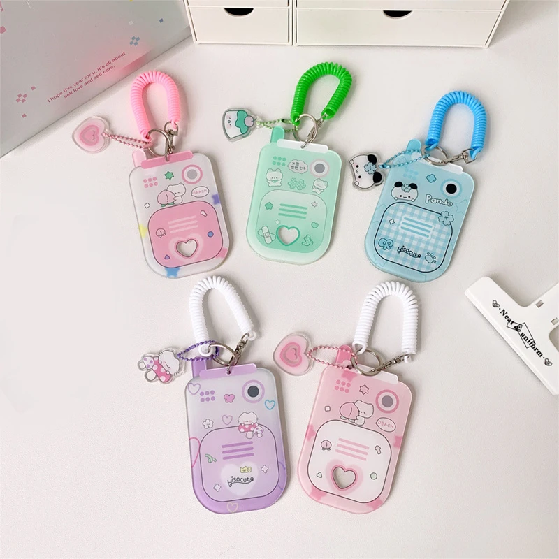 Cute Acrylic Photo Card Holder Aidou Postcard Organizer Card Holder Collector Card Lomo Card Protection Clip Pendant Keychain