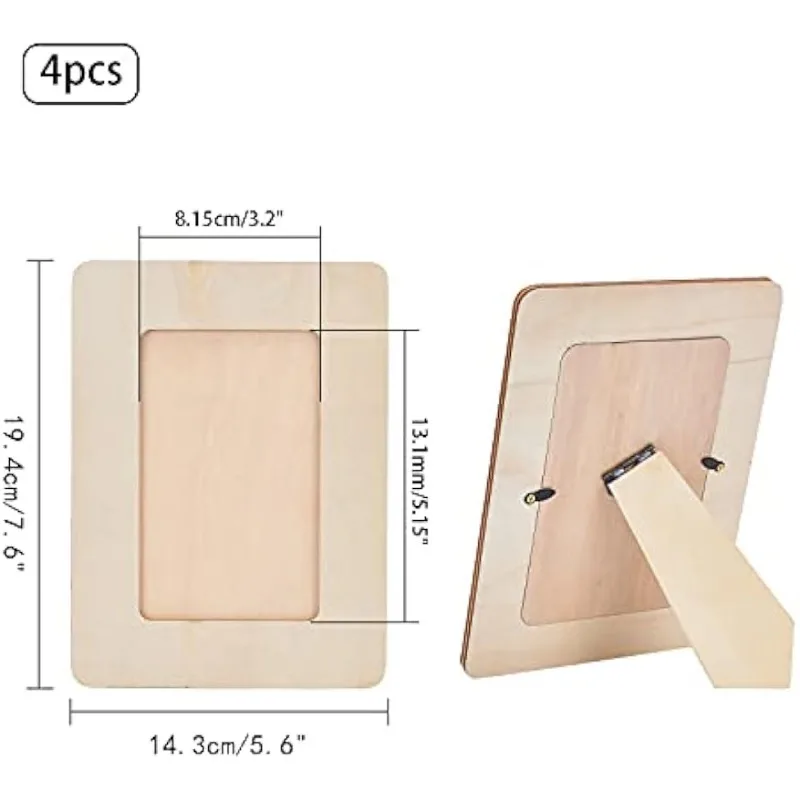 4 pezzi cornice in legno rettangolare 7 \