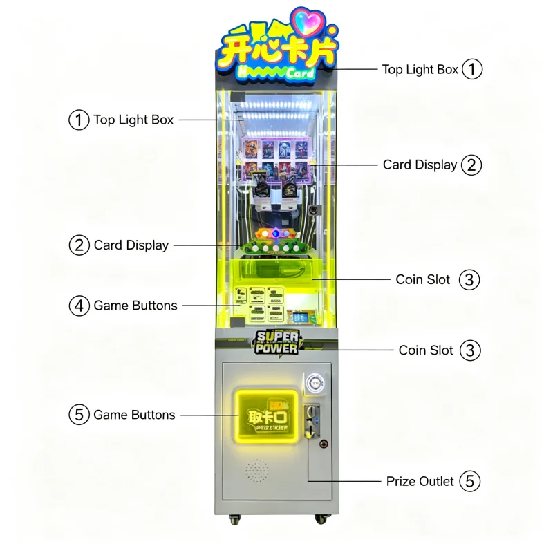 Commercial TCG Card Push Machine, Pika Trading Game Gear, Prepaid Payment Terminal for Game Store Customized
