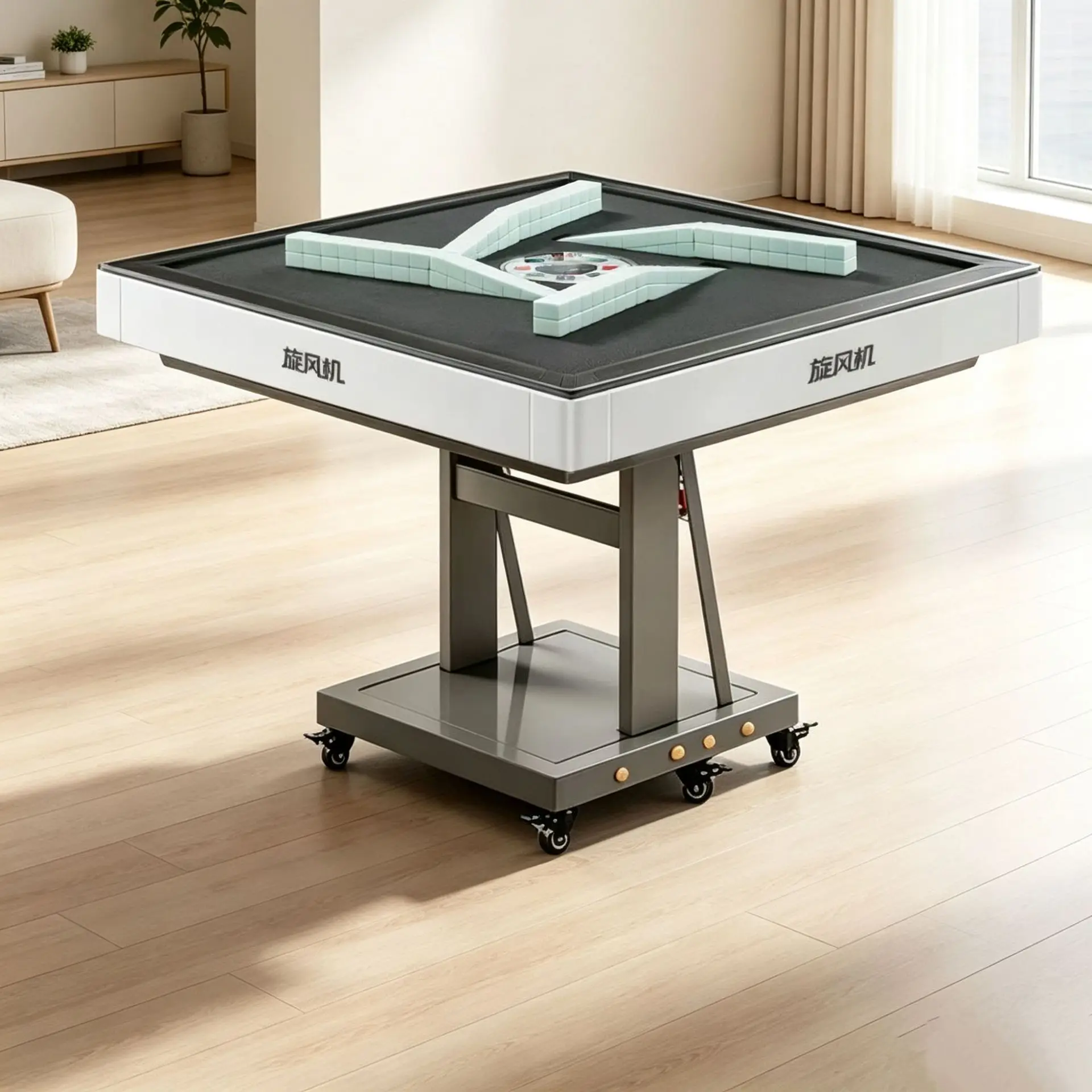 HYS new push card roller coaster automatic mahjong machine household mahjong hall silent dining table integrated dual-use model