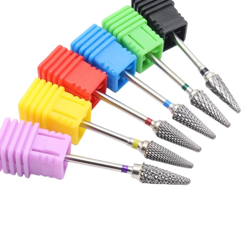 ดอกสว่านคาร์ไบด์ทรงกรวยขนาด 6 มม. 3/32 นิ้ว สำหรับเครื่องตะไบเล็บแบบหมุน อุปกรณ์เสริมสำหรับเครื่องเจาะไฟฟ้า