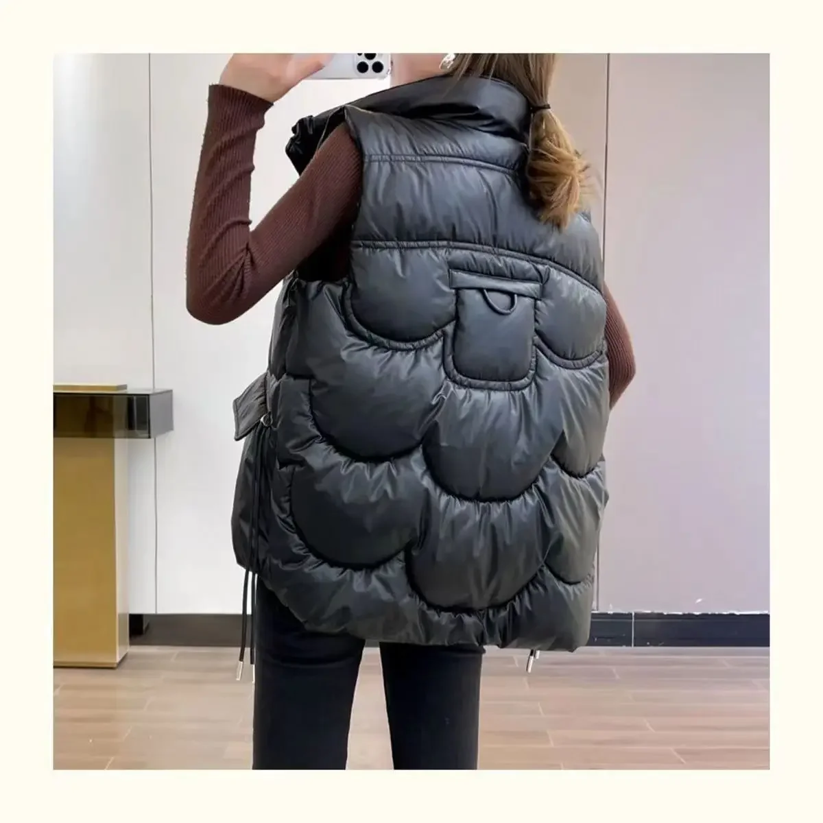 Women Vest Parkas Stand Collar Zipper Coats Sleeveless Jackets Casual Elegant Elegant Autumn Winter Thick Warm Vests Coat