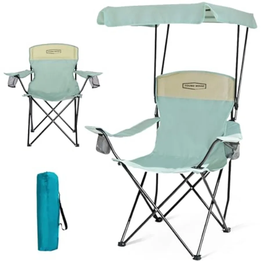 

Portable Camping Chair Beach Chair with Shade Canopy Fold Lightweight Oversized for All Easy to Open and Close Without Installa
