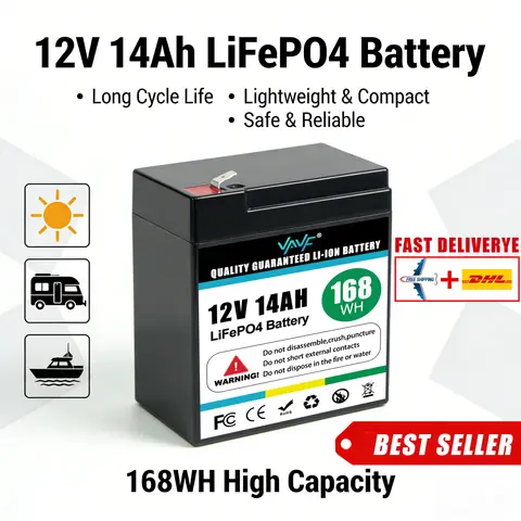 Durable🔩12V 14Ah Deep Cycle LiFePO4 Battery⚓Lron Phosphate Battery,Optimized for Solar Battery Renewable Energy Systems and RV