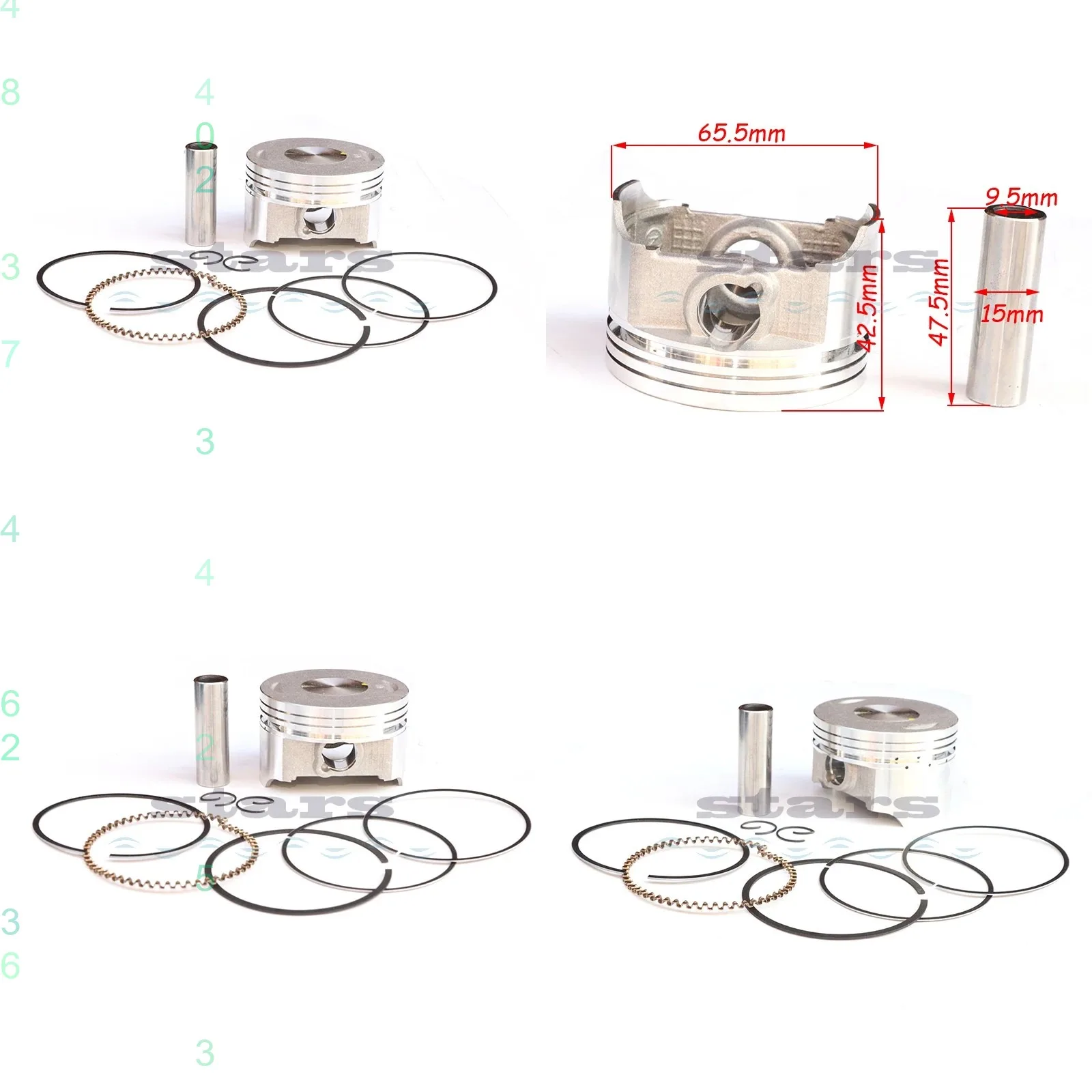 Motorcycle 65.5mm Engine Cylinder Kit Piston Ring Set For Zongshen Loncin 250CC CB250