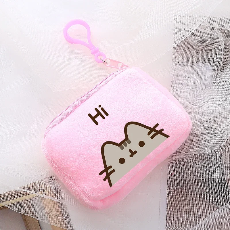 Pusheen Coin Purse Cartoon Cat Soft Cute Card Holder Bag Pendant Key Ring Accessories Zipper Small Wallet Women Girls Handbag