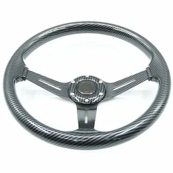 350MM 14Inch ABS Carbon Grain Racing Steering Wheel Deep Concave Circular Drift Steering Wheel Accessories Universal