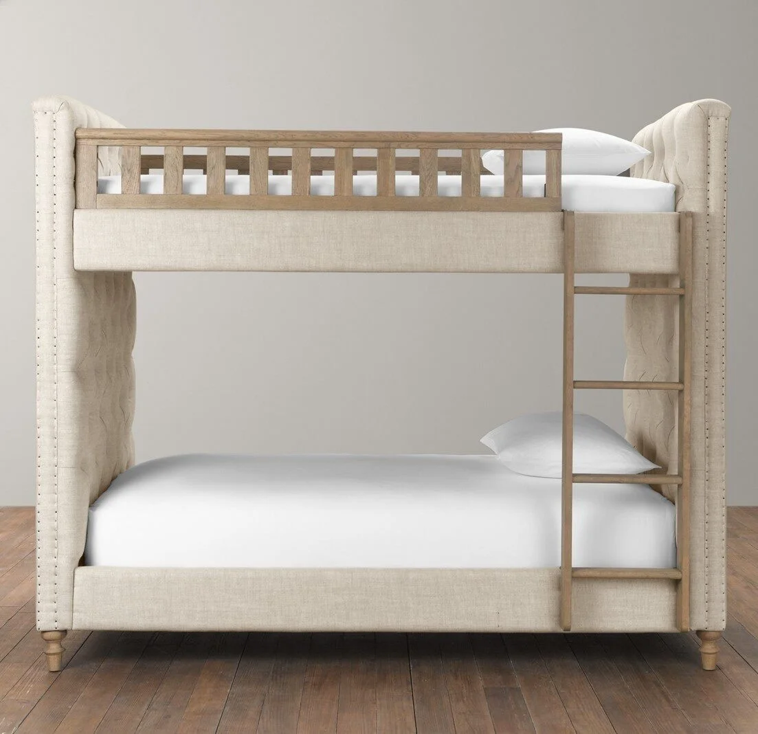 American-style Children's Solid Wood Bunk Bed Multifunctional High and Low Parallel RH Bed Light Luxury Design