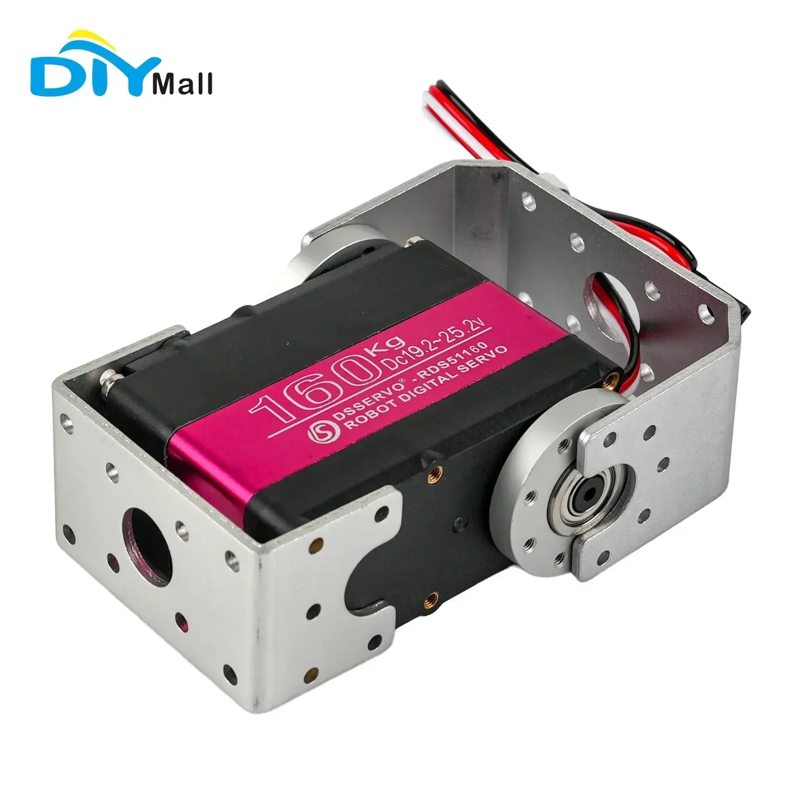 

160kg Digital Servo 24V High Torque 180/270 Degree Dual Axis Waterproof IP66 with U-shaped Bracket for RC Robot Car RDS51160