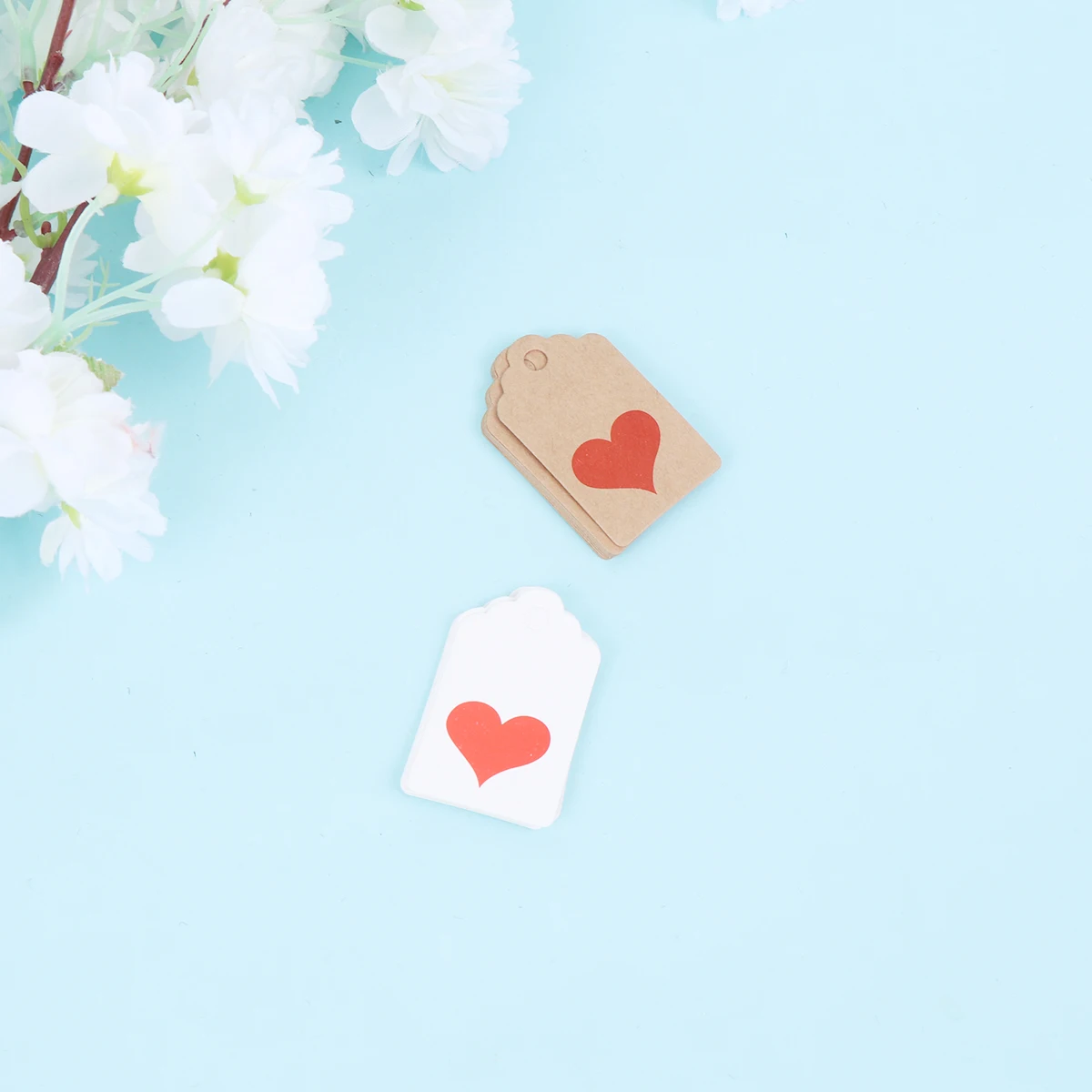 200 ชิ้นกระดาษคราฟท์ Hang Tag หัวใจแขวนของขวัญงานแต่งงานโปรดปราน Party หมวดหมู่วาเลนไทน์ตกแต่งโครงการหัตถกรรมนักเรียนการ์ด