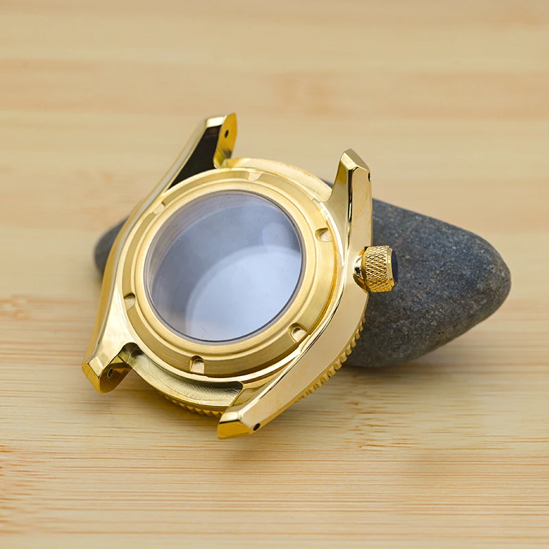 Golden SPB185 SPB187 Diving Watch Mod Case With Sapphire Crystal Glass Fit NH35 NH36 7S26 Movement Watch Housing Mod Parts